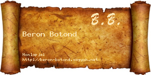 Beron Botond névjegykártya
